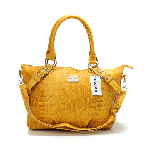 Coach Madison Embossed Medium Yellow Totes DER